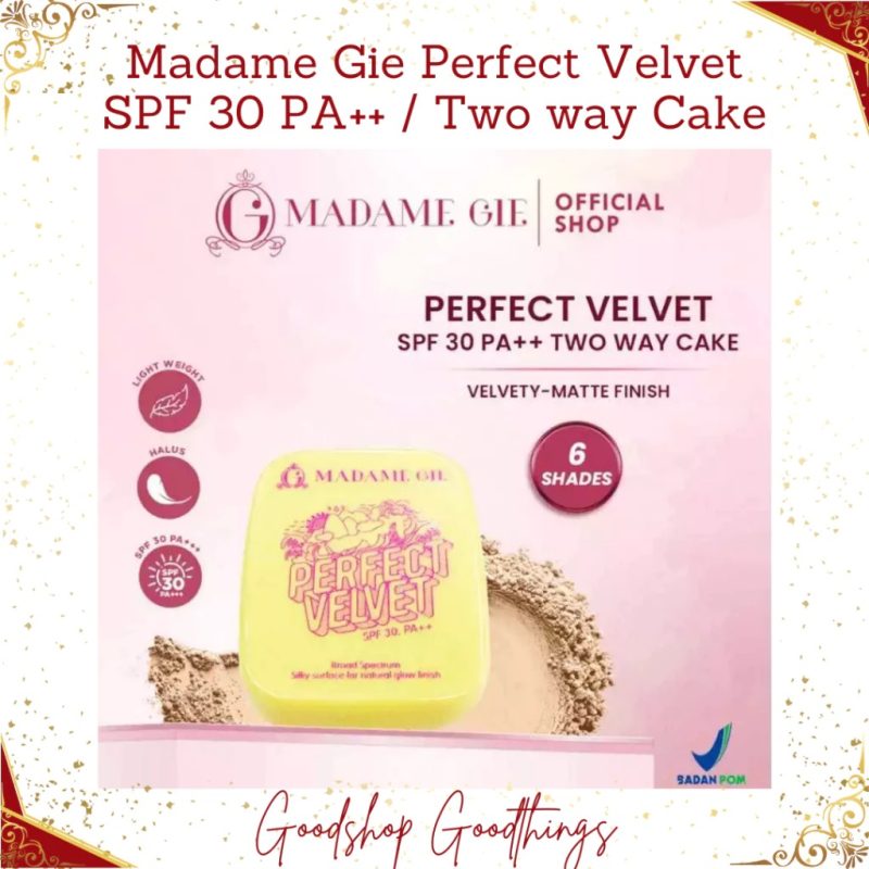 Madame Gie Perfect Velvet SPF 30 PA++ / Two way Cake / Bedak Padat 6,5gr