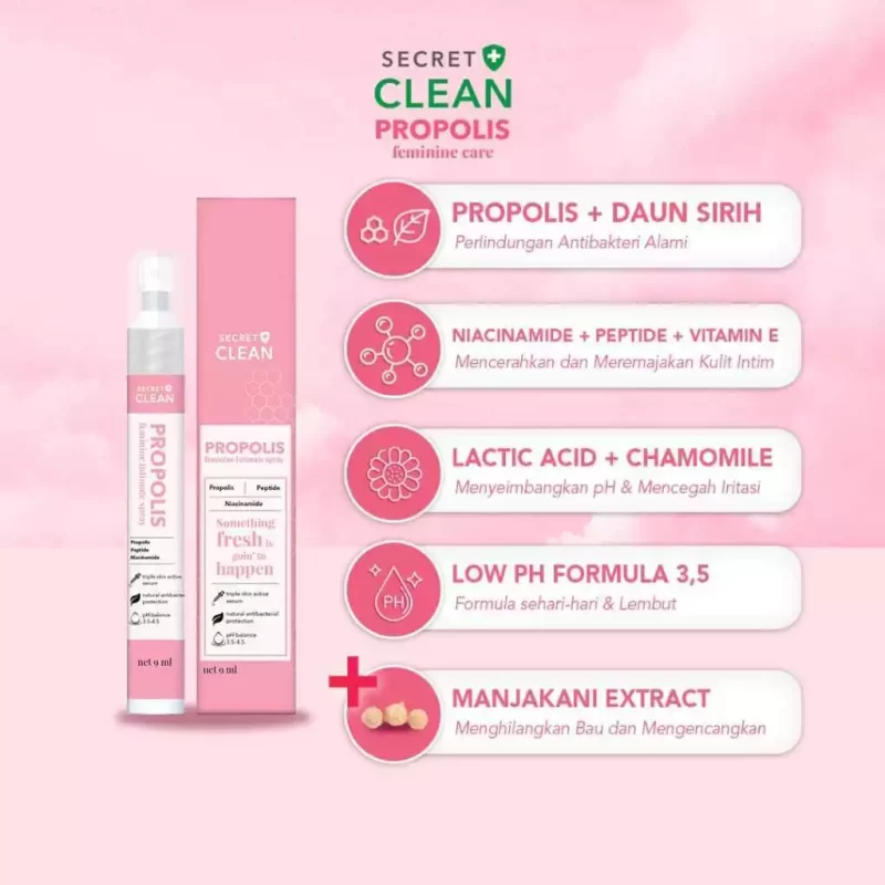 Secret Clean Propolis Feminine Wash 100ml | Secret Clean Propolis Feminine Intimate Spray 8 Ml - Image 2