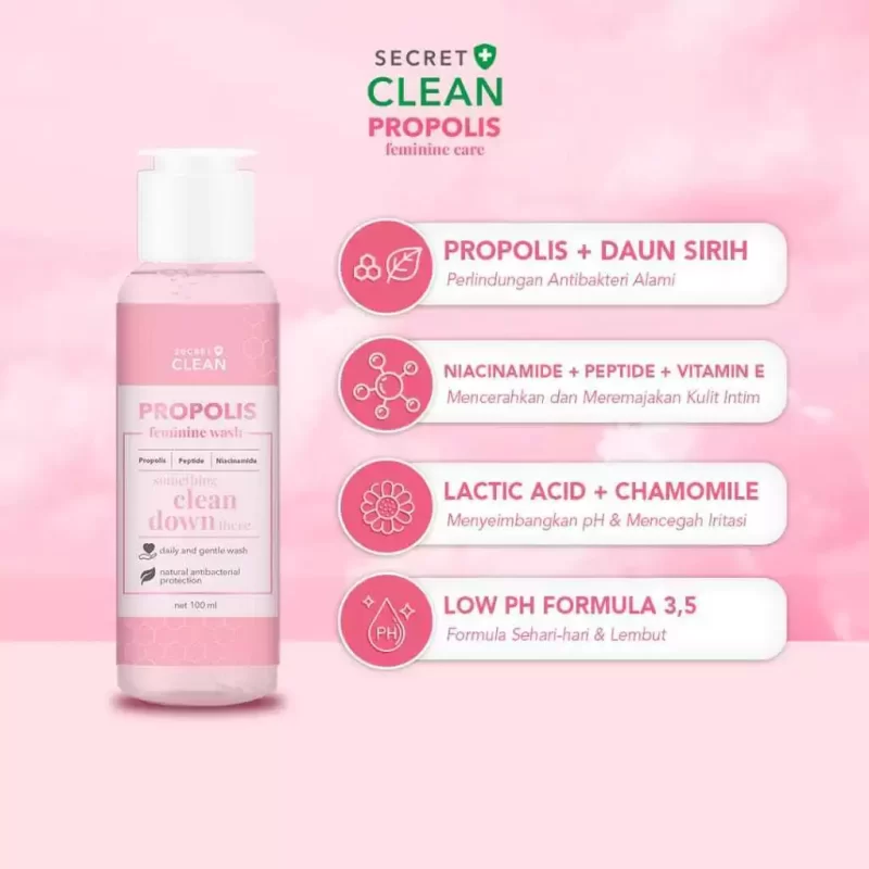 Secret Clean Propolis Feminine Wash 100ml | Secret Clean Propolis Feminine Intimate Spray 8 Ml - Image 3