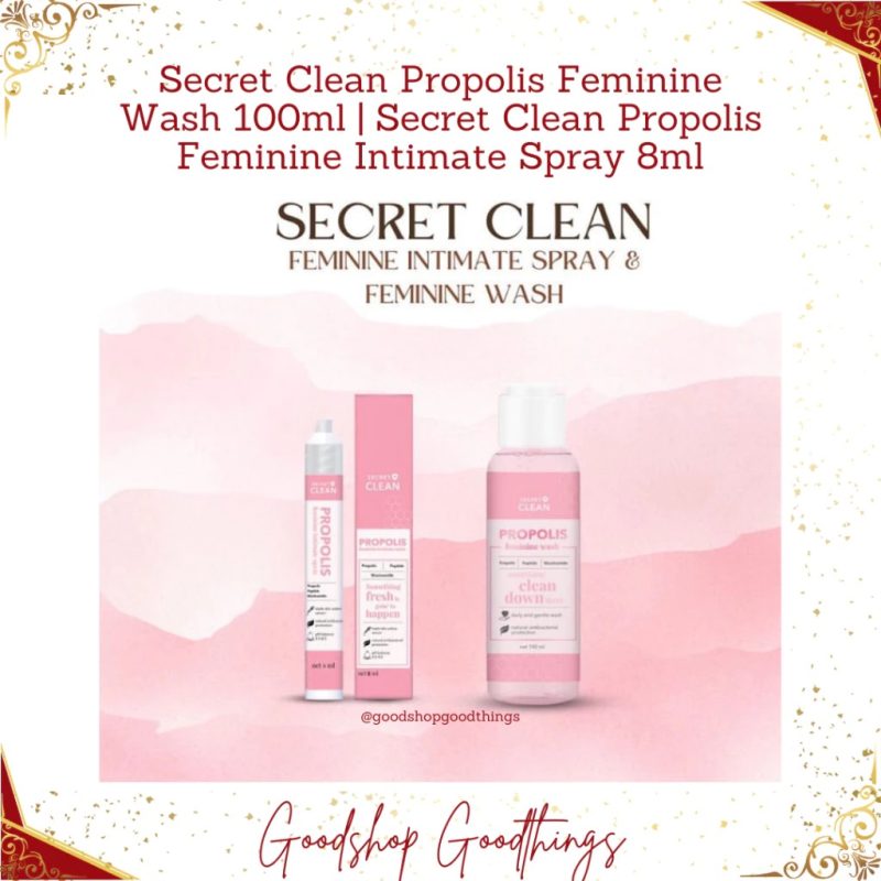 Secret Clean Propolis Feminine Wash 100ml | Secret Clean Propolis Feminine Intimate Spray 8 Ml