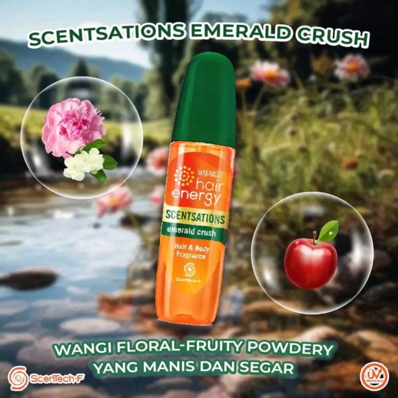 Makarizo Hair Energy Scentsations Hair Fragrance Amber Wood / Emerald Crush 100ml / Parfum Rambut - Image 6