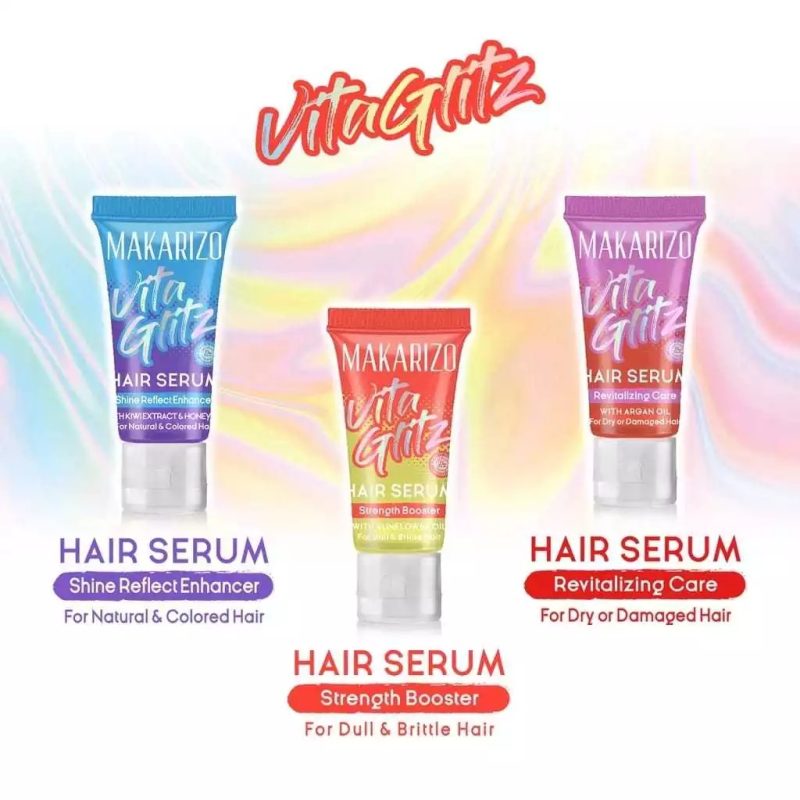 Makarizo Vitaglitz Hair Serum / Serum Rambut Tube 8ml - Image 3