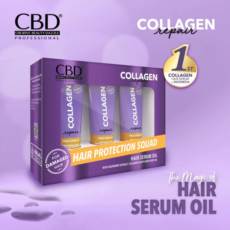 CBD Collagen Repair Hair Serum Oli 10ml / 1 box isi 3 pcs - Image 3